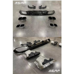 Купити Задній дифузор з насадками Silver (для Base, Дизайн E63 2020-2024) для Mercedes E-сlass W213 рр