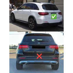 Купить Задний диффузор с насадками Silver (Дизайн AMG63) для Mercedes GLC X253