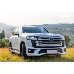 Купить Накладка на передний бампер GXR Белый цвет для Toyota Land Cruiser 300
