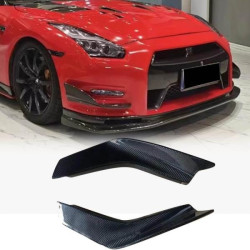 Купити Накладки на передній бампер (2009-2015, Карбон) для Nissan GT-R