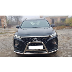 Купить Кенгурятник усатый WT006 (нерж) для Hyundai Santa Fe 4 2018-2023 гг