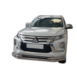 Купить Передняя защита ST085 (2020-2025, нерж) для Mitsubishi Pajero Sport 2015- гг