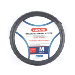 Купити Чохол на кермо Carlife 37-39 см зі штучної шкіри, чорний SW111M