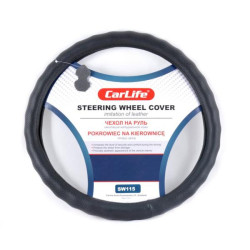 Купити Чохол на кермо Carlife 35-37 см зі штучної шкіри, чорний SW115S