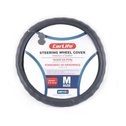 Купити Чохол на кермо Carlife 37-39 см зі штучної шкіри, чорний SW115M