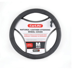 Купити Чохол на кермо CarLife 39-41 см шкіряний чорний SW227L