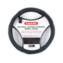 Купити Чохол на кермо Carlife 39-41 см шкіряний, чорний SW231L