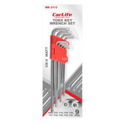 Купити Набір ключів Carlife CR-V matt Г-подібних тор-х з отвором, T10-50, довгі, 9шт