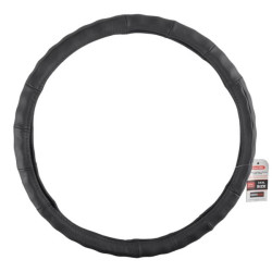 Купить Чехол на руль Carlife 47-49см кожаный, черный