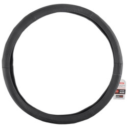 Купить Чехол на руль CarLife 50-52см кожаный, черный