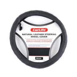 Купить Чехол на руль Carlife 41-43 см кожаный, черный SW225XL