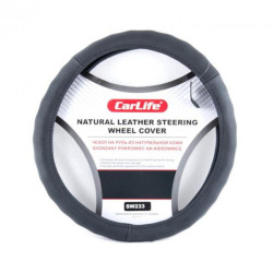 Купить Чехол на руль Carlife 41-43 см кожаный, черный SW233XL