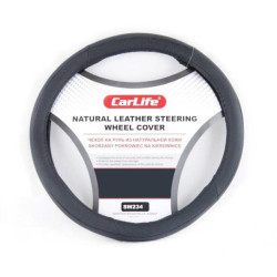 Купить Чехол на руль Carlife 41-43 см кожаный, черный SW234XL