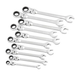 Купити Набір ключів Winso PRO комбіновані з тріскачкою та карданом CR-V 10шт (8-10-12-13-14-15-16-17-19мм)