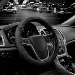 Купить Чехол на руль Carlife 39-41см, кожа, черный SW243L