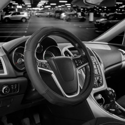 Купить Чехол на руль Carlife 39-41см, кожа, черный SW245L
