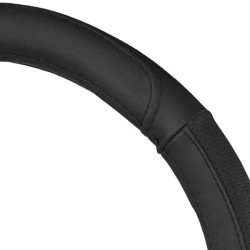 Купить Чехол на руль Carlife 37-39см, кожа, черный SW242M