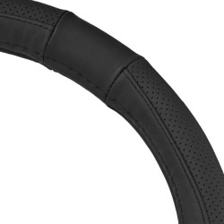 Купить Чехол на руль Carlife 37-39см, кожа, черный SW241M