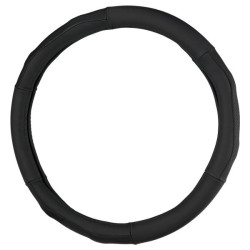 Купить Чехол на руль Carlife 37-39см, кожа, черный SW245M