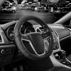 Купить Чехол на руль Carlife 39-41см, кожа, черный SW242L