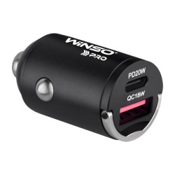 Купить Автомобильное зарядное устройство Winso PRO 38W USB-C+USB-A mini Metal