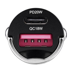 Купить Автомобильное зарядное устройство Winso PRO 38W USB-C+USB-A mini Metal
