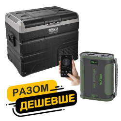 Купити Холодильник автомобільний Brevia 56л 22670 + портативна зарядна станція Brevia ePower 96Ah green
