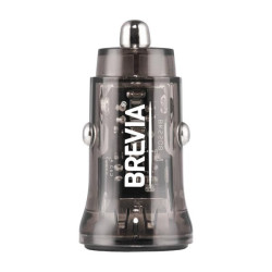 Купити Автомобільний зарядний пристрій Brevia ePower DualDrive 15W 2xUSB-A, прозорий чорний