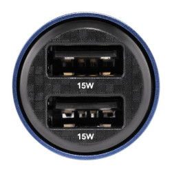 Купити Автомобільний зарядний пристрій Brevia ePower DualDrive 15W 2xUSB-A, прозорий синій