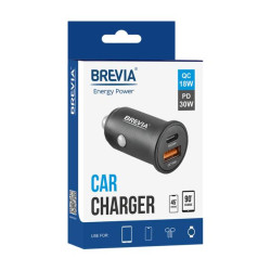 Купити Автомобільний зарядний пристрій Brevia ePower DualMetal 48W 1xUSB-C+1xUSB-A, чорний