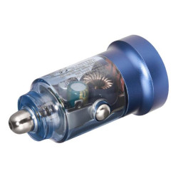 Купити Автомобільний зарядний пристрій Brevia ePower DualCharge 45W 1xUSB-C+1xUSB-A, прозорий синій