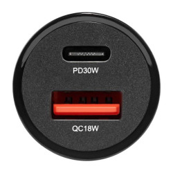 Купить Автомобильное зарядное устройство Winso PRO 30W 1xUSB-C+1xUSB-A black