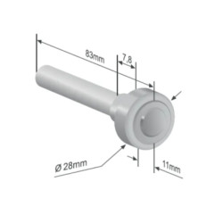 Купити Ролик зсувного даху Ø28x11x83 Цинк Польща (1164626)