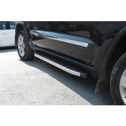 Купить Боковые Подножки BlackLine (2 шт., Алюминий) для Jeep Grand Cherokee WK2 2010-2021 гг