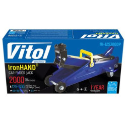 Купить Домкрат гідравлічний  підкатний 2 т коробка. Висота піднімання 125-300 мм 6.3 кг (IH-125300DP)