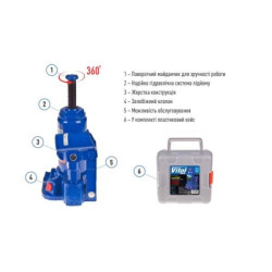 Купить Домкрат гідравлічний  телескоп  2 т чемодан. Висота піднімання  148-276 мм 2,4 кг Iron Hand (IH-148276D-K)