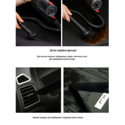 Купити Пилосос "VOIN" V-80CL 100W/АКБ-3х2000mAh/Turbo щітка/Led ліхтар/вологе та сухе чищення/сумка