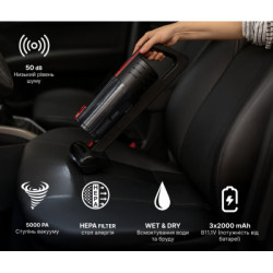 Купити Пилосос "VOIN" V-80CL 100W/АКБ-3х2000mAh/Turbo щітка/Led ліхтар/вологе та сухе чищення/сумка