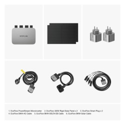 Купить Комплект EcoFlow PowerStream – микроинвертор 800W + солнечные панели 2х400