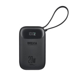 Купити Повербанк (Power Bank) Brevia ePower 10000mAh PD20W CompactMini LCD чорний + кабель