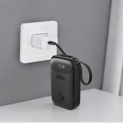 Купити Повербанк (Power Bank) Brevia ePower 10000mAh PD20W CompactMini LCD чорний + кабель