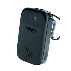 Купити Повербанк (Power Bank) Brevia ePower 10000mAh PD20W CompactMini LCD чорний + кабель