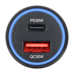 Купити Автомобільний зарядний пристрій Brevia ePower Dual PowerMax Metal LED 60W 1xUSB-C+1xUSB-A