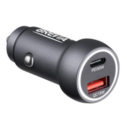 Купити Автомобільний зарядний пристрій Brevia ePower Dual Style Metal LED 48W 1xUSB-C+1xUSB-A