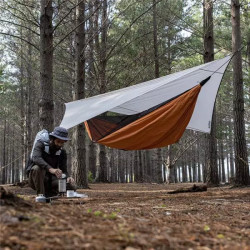 Купить Гамак одномісний із москітною сіткою та тентом Naturehike Shelter camping NH20ZP092, 75D pongee, помаранчевий