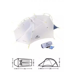 Купить Намет надлегкий двомісний  з футпринтом Naturehike Cloud Up Wing NH19ZP083, 15D, сіро-голубий