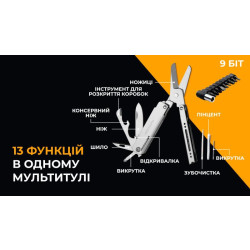 Купить Міні мультитул Roxon M3 зі змінними бітами, сірий