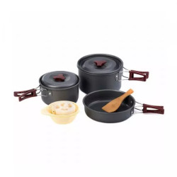 Купити Набор посуды Naturehike 3-4 NH (2 каструли+ крышки+сковорода)  carbon (NH15T203-G)