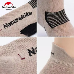Buy Socks low Naturehike NH21FS014, 2 pairs (beige, black), size m
