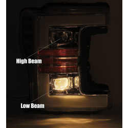 Купити Передні фари Ford Super Duty 2017-2019  PRO серія хром AlphaRex AXHL-FD18-PPTS-C-A